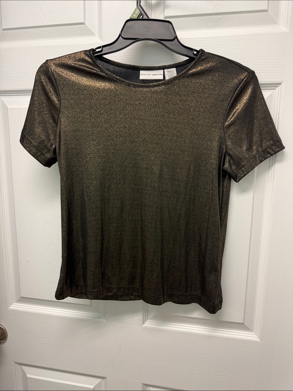Jaclyn Smith Metallic Bronze Short-Sleeve Crewneck Tee